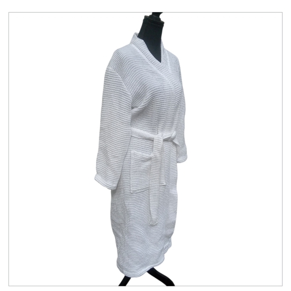 Quince Waffle Knit Robe White XS Organic Cotton - Picture 1 of 6